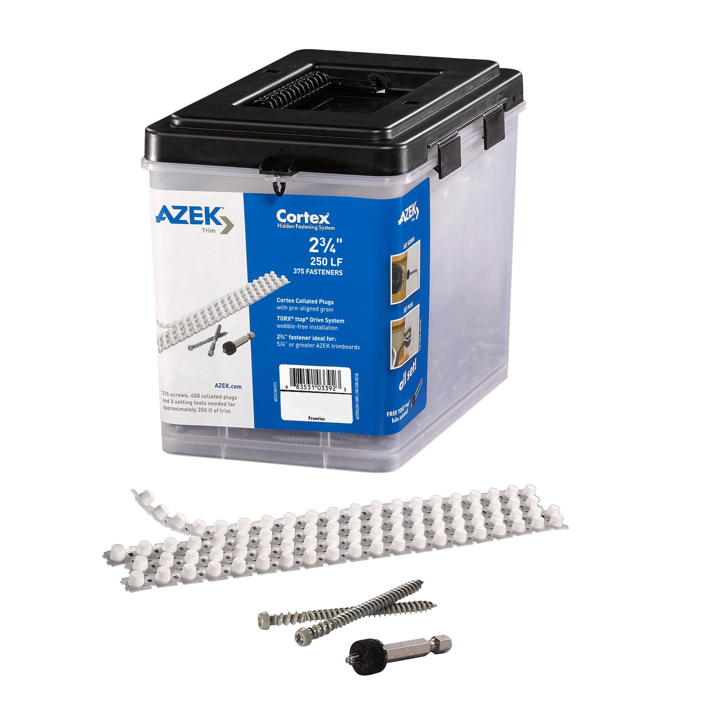 Cortex Screws and Collated Plugs for Azek Trim