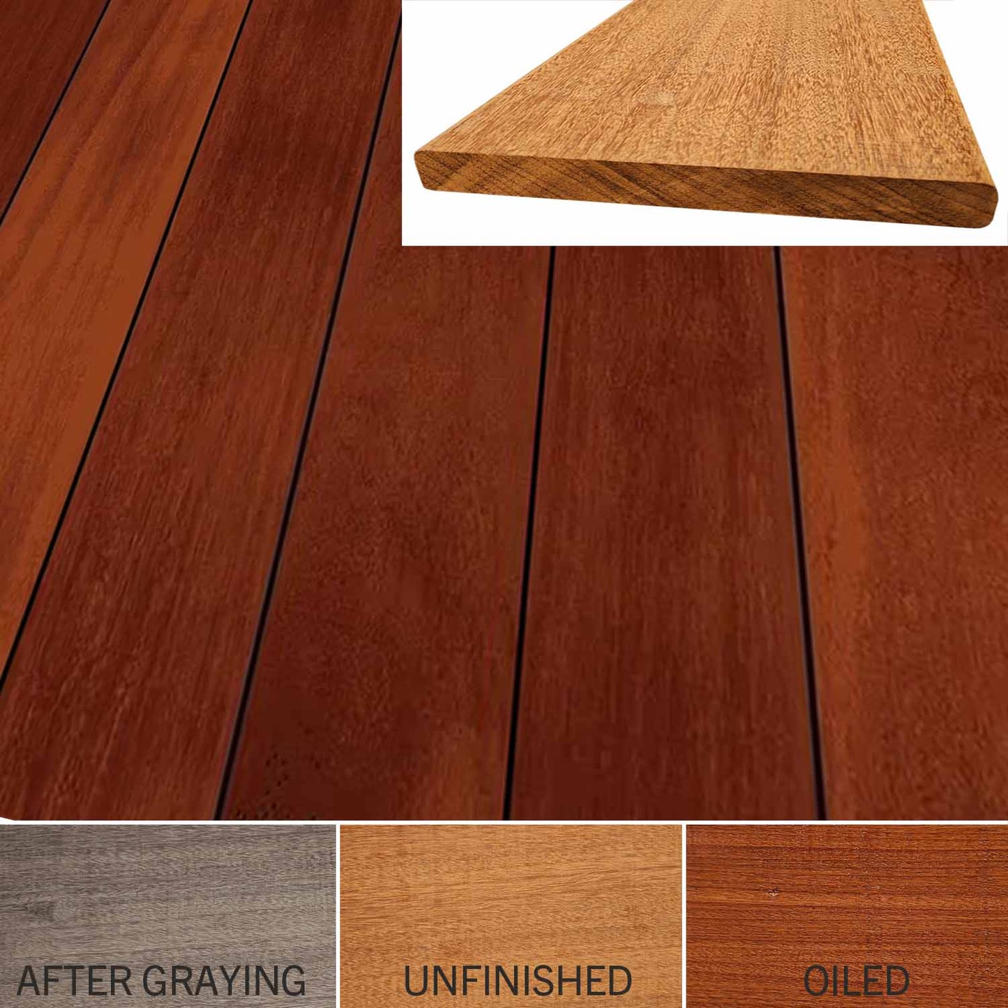 Ipe Hardwood Decking - Wide, 4/4