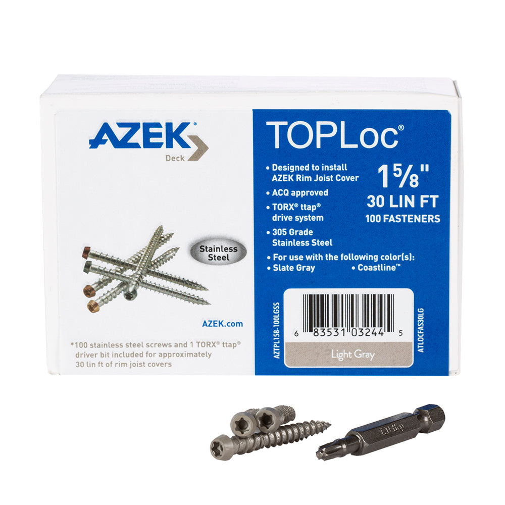Toploc 1-5/8" Stainless Screws for PVC Fascia