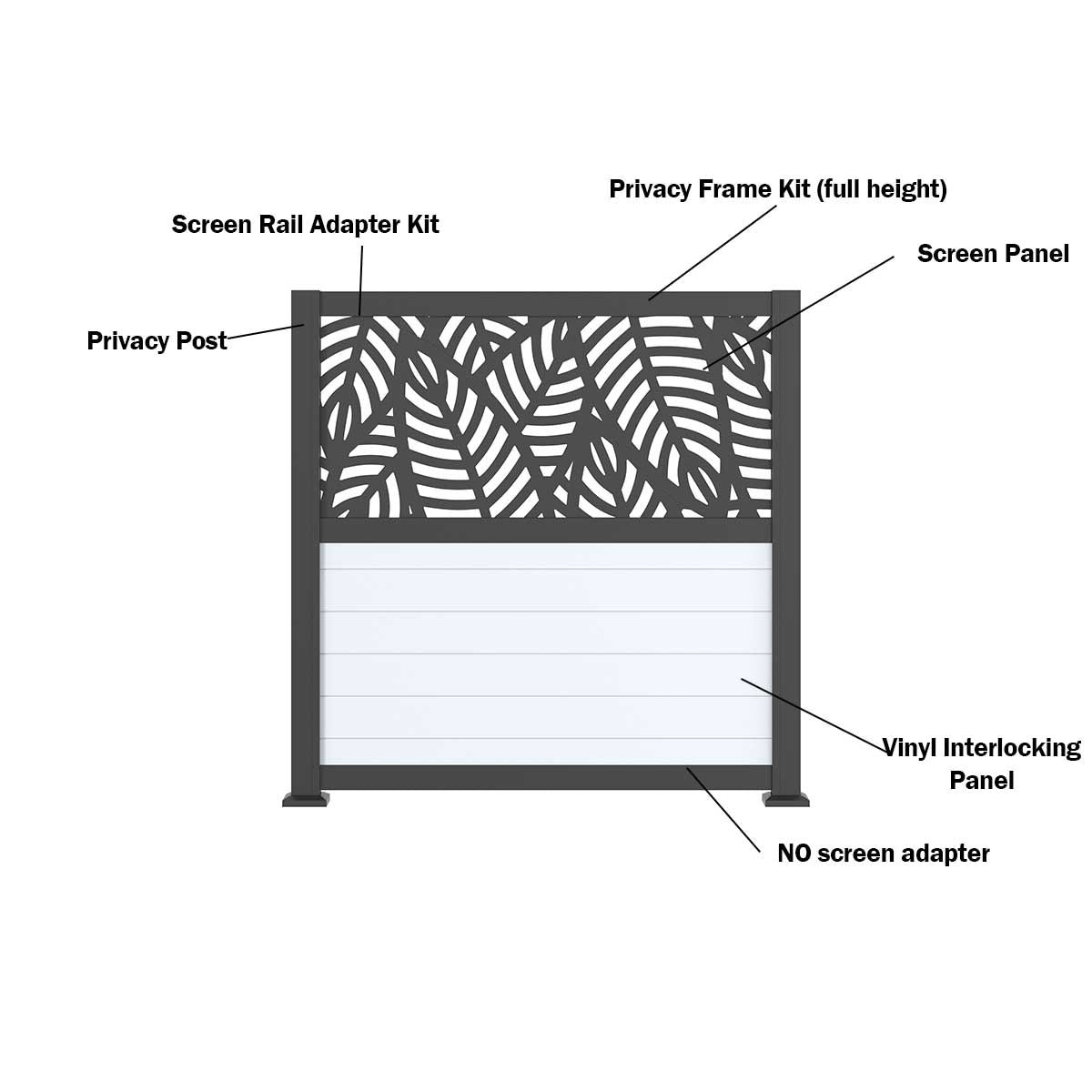 Barrette Privacy Rail Frame Kits