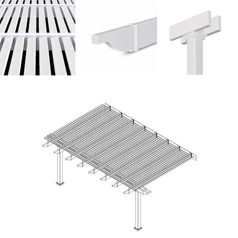 Heartland Traditional Pergola - White
