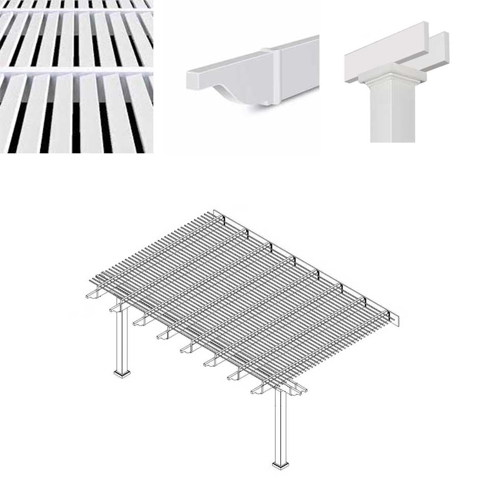 Heartland Traditional Pergola - White