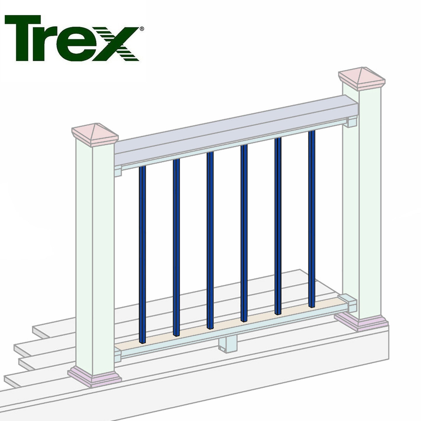 Trex Transcend Rail Square Composite Balusters