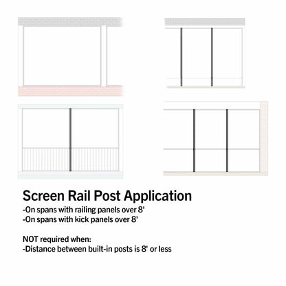 Westbury Screen Rail Posts