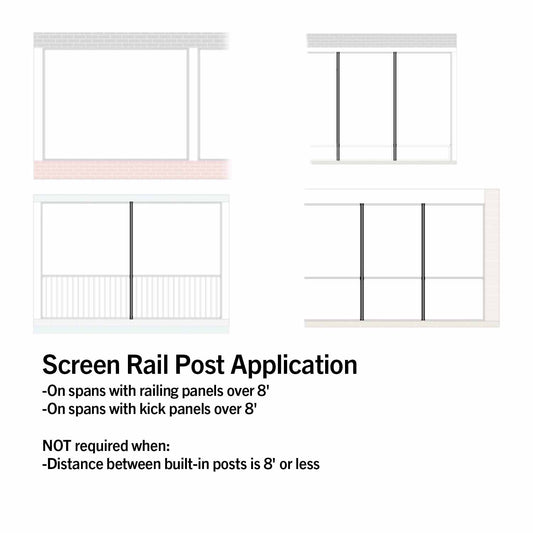 Westbury Screen Rail Posts