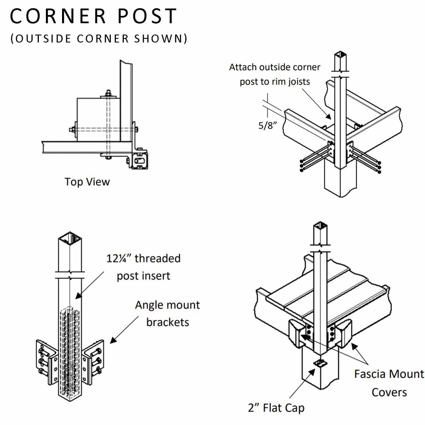 Westbury Fascia-Mount Post Brackets