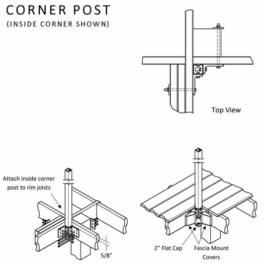 Westbury Fascia-Mount Post Brackets