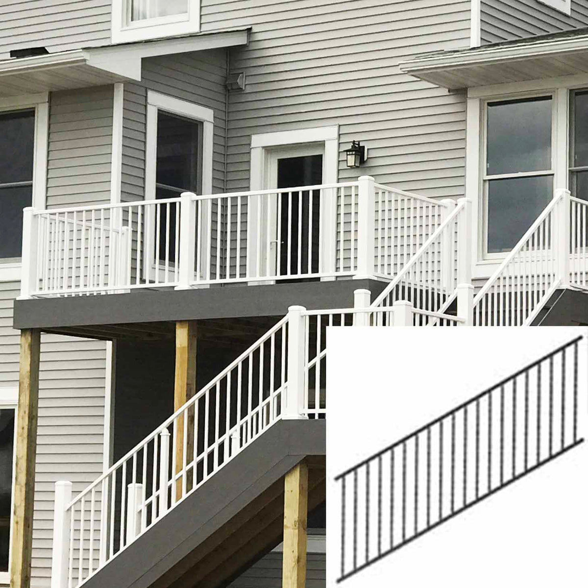 Staircase Railing Panel Westbury C10 Tuscany Stair Railing Panel – Pro Deck Supply
