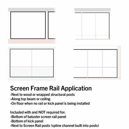 Westbury Screen Rail Frame Rails