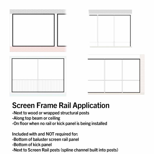 Westbury Screen Rail Frame Rails